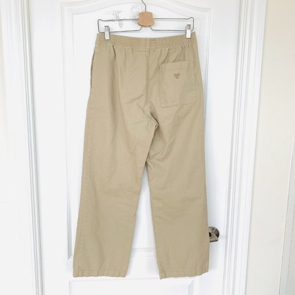 Aritzia Tna Christie Pant Mid-rise cotton twill wide leg, sz M, Olive Beige - Picture 3 of 5